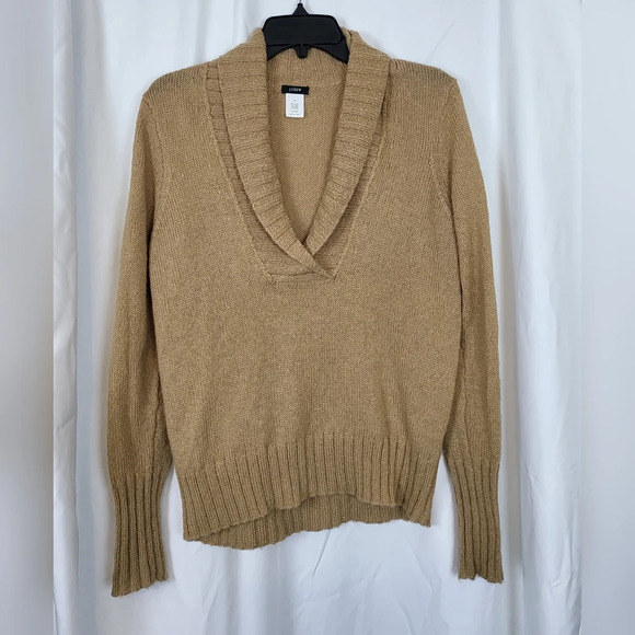 J. Crew Cognac Tan Chalet‎ Pullover Wool Mohair Blend Sweater Size M - Picture 1 of 7